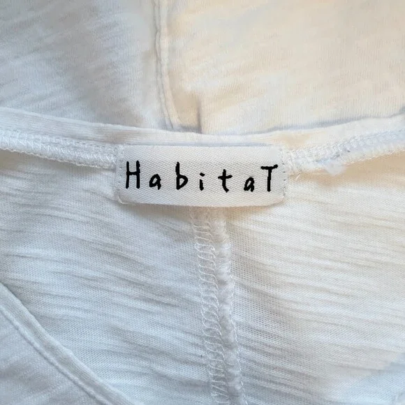 Habitat Long Sleeve Top Tunic Lagenlook Boho Coastal Casual White Size Medium - Picture 3 of 13